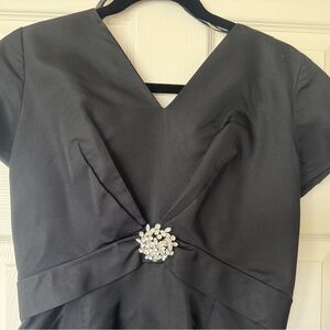 Vintage Black Dress with Crystal Accent